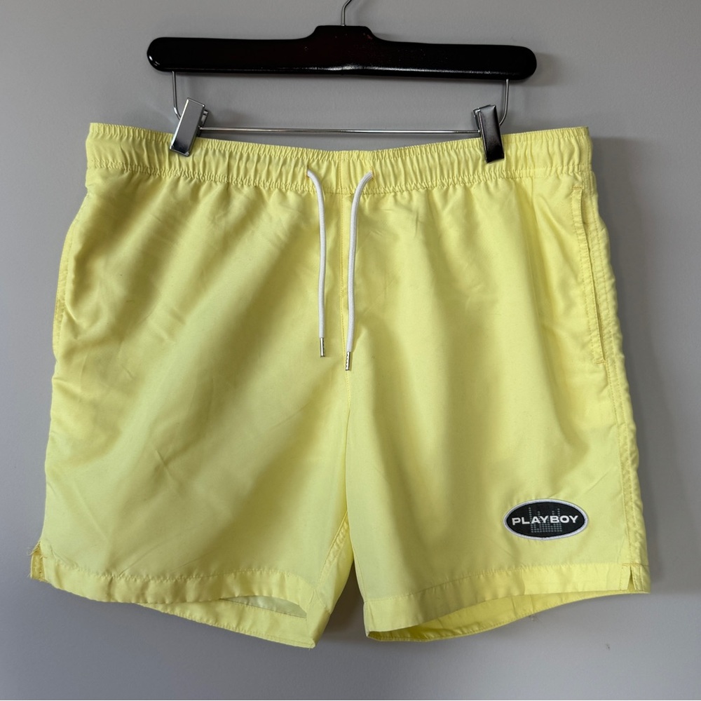 Yellow Playboy Swim Trunks